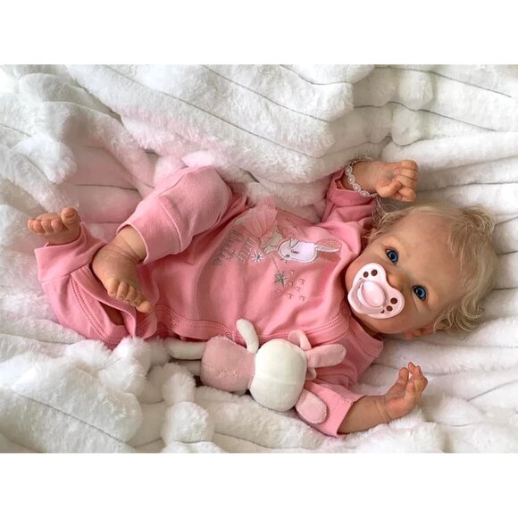 🆕18Inch Realistic  Full Cloth Body Girls short blonde hair Reborn Baby Dolls - Picture 2 of 7